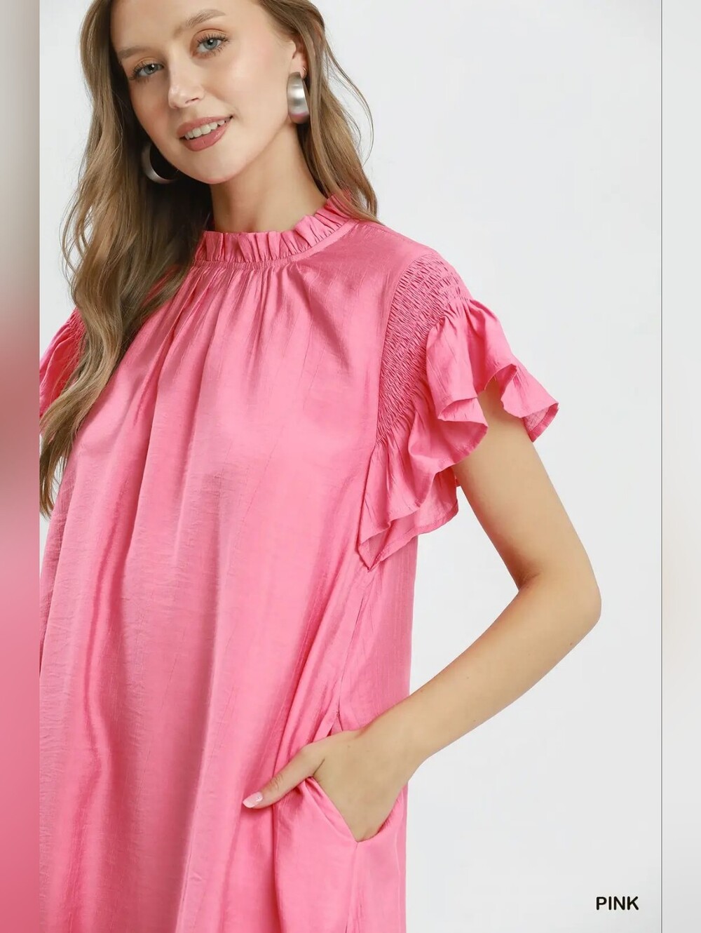 Umgee Ruffle Flutter Sleeve Dress - Picture 5 of 7